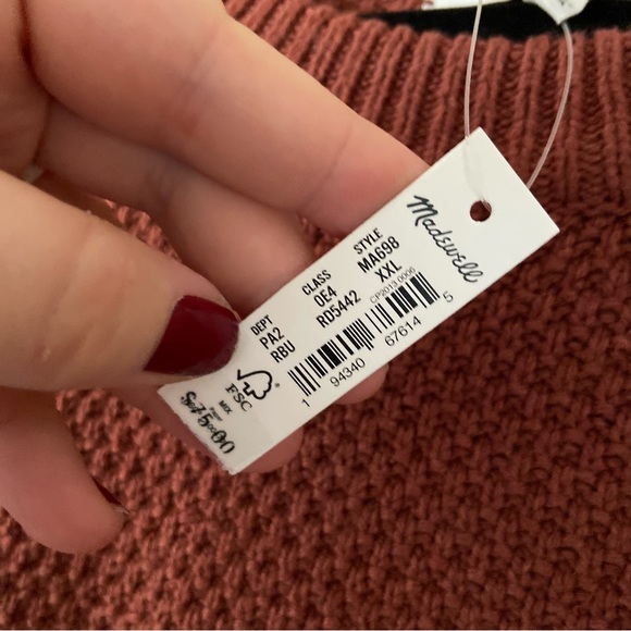 Madewell• dark orange waffle knit sweater women’s size xxl - Picture 11 of 11